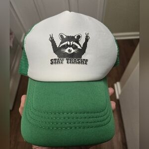 "Stay Trashy" Green and White Trucker Hat